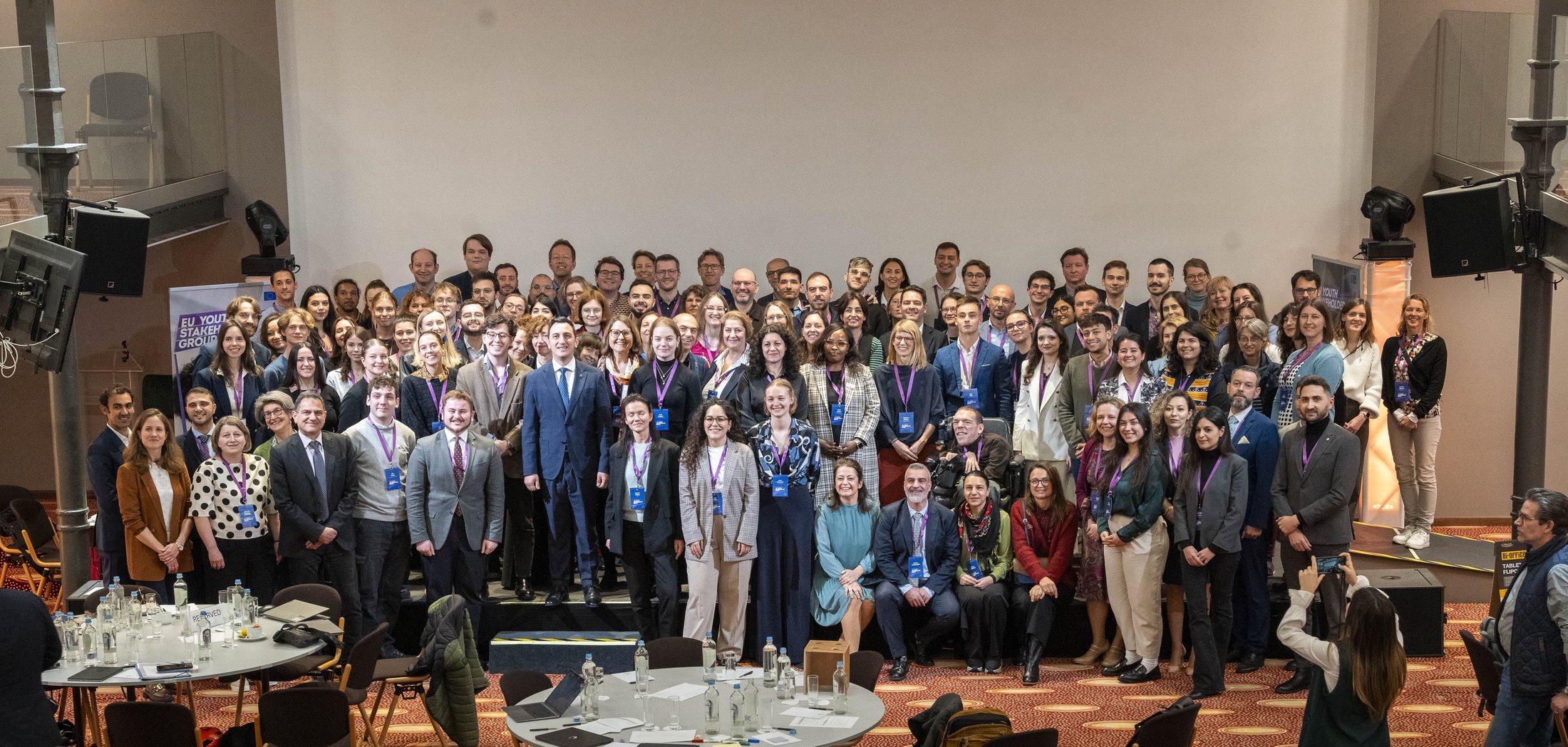 Members of the EU Youth Stakeholders Group gathered for a group photograph